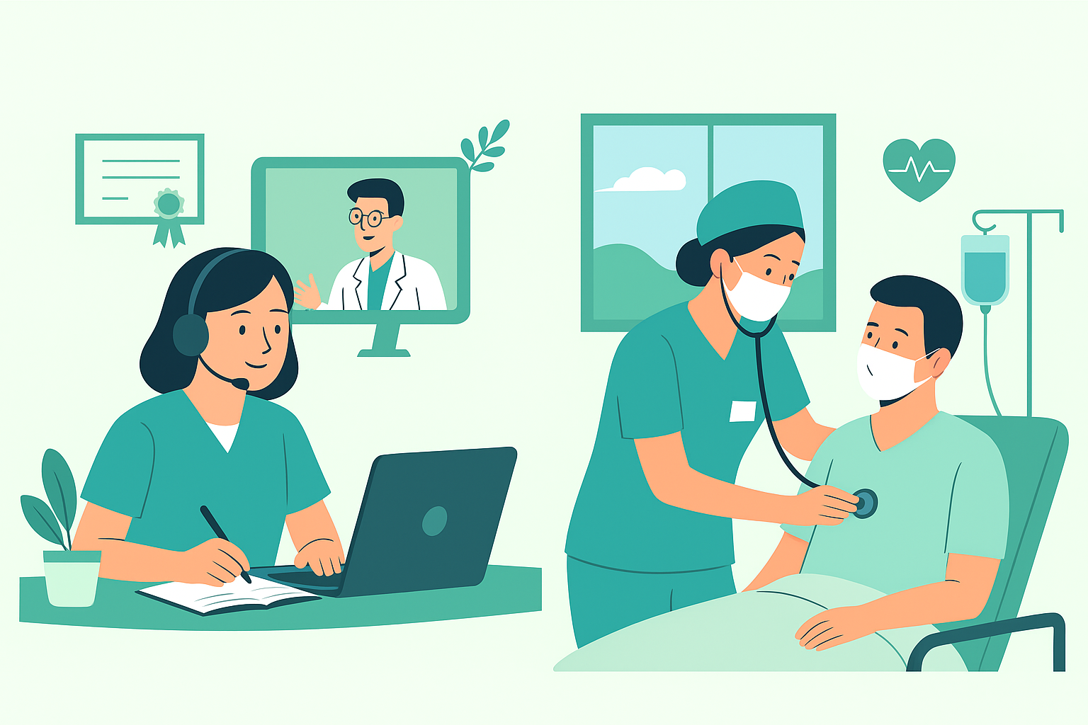 Ilustrasi Perawat di Fasilitas Kesehatan